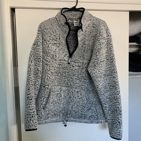 2 PINK Sherpa crewneck halfzips - Picture 5 of 8